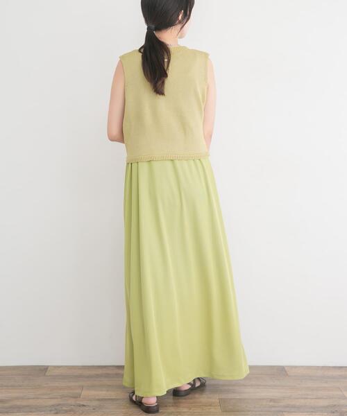 ITEMS URBANRESEARCH(アイテムズ アーバンリサーチ)の「ニットベストセットノースリーブワンピース(ワンピース・レディース・ブラック/イエロー系その他/ベージュ・FREE)」の22枚目の写真