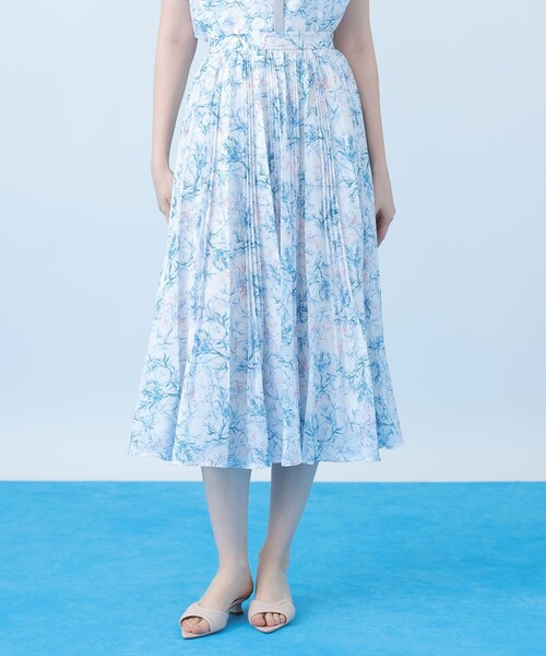 ANAYI(アナイ)の「Coral プリントローンプリーツ スカート〈セットアップ対応商品〉(スカート・レディース・ブルー/ピンク・38/36/34)」の2枚目の写真