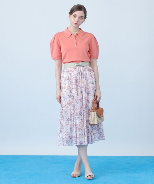 ANAYI(アナイ)の「Coral プリントローンプリーツ スカート〈セットアップ対応商品〉(スカート・レディース・ブルー/ピンク・38/36/34)」の6枚目の写真