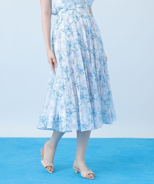 ANAYI(アナイ)の「Coral プリントローンプリーツ スカート〈セットアップ対応商品〉(スカート・レディース・ブルー/ピンク・38/36/34)」の7枚目の写真