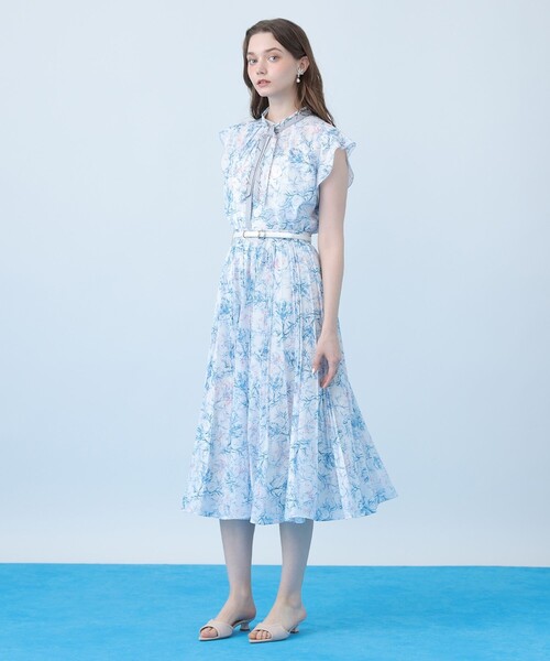ANAYI(アナイ)の「Coral プリントローンプリーツ スカート〈セットアップ対応商品〉(スカート・レディース・ブルー/ピンク・38/36/34)」の10枚目の写真