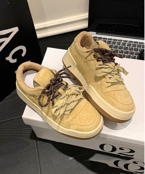 gossip!ロサンゼルス(ゴシップロサンゼルス)の「Y2K ダブルシューレース厚底プラットフォームスニーカー(スニーカー・レディース・キャメル/ライトグレー・XL/L/M/S)」の17枚目の写真
