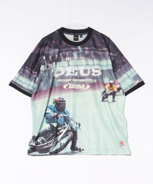 DEUS EX MACHINA(デウスエクスマキナ)の「ENDURO PHOTO SS JERSEY(Tシャツ/カットソー・メンズ・ブルー/ブラウン・M/L)」の1枚目の写真