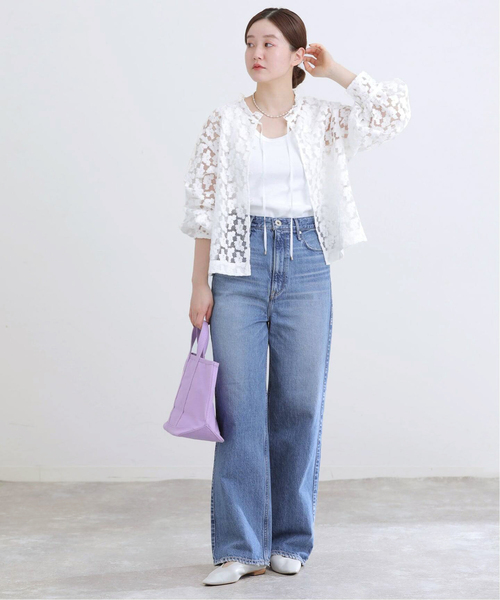 IENA(イエナ)の「《追加》フラワー刺繍レース2WAYブラウス(シャツ/ブラウス・レディース・ホワイト/チャコールグレー・FREE)」の8枚目の写真