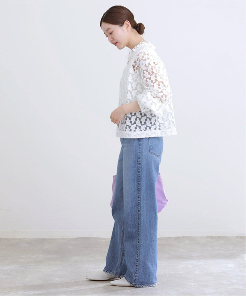IENA(イエナ)の「《追加》フラワー刺繍レース2WAYブラウス(シャツ/ブラウス・レディース・ホワイト/チャコールグレー・FREE)」の9枚目の写真