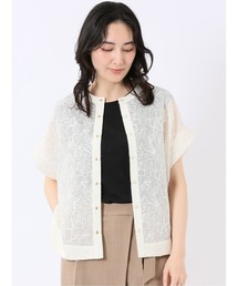 m.f.editorial | 【シアー 刺繍 前後2WAY】m.f.エディトリアル レディース オーガンジー 半袖 ブラウス(シャツ/ブラウス)
