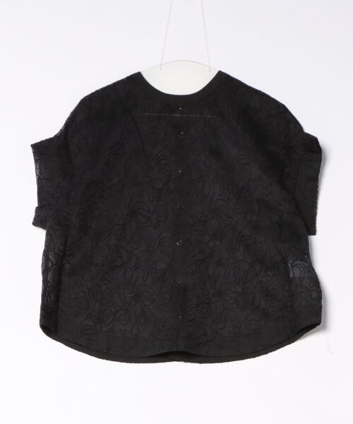 m.f.editorial（エムエフエディトリアル）の「【シアー 刺繍 前後2WAY】m.f.エディトリアル レディース オーガンジー 半袖 ブラウス（シャツ/ブラウス・レディース・アイボリー/ブラック・FREE）」の18枚目の写真