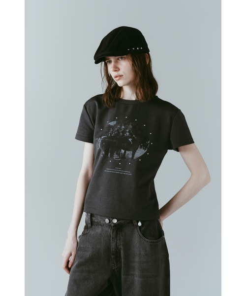 Knuth Marf(クヌースマーフ)の「studded compact tee(Tシャツ/カットソー・レディース・アイボリー/ブルー/チャコール・FREE)」の19枚目の写真