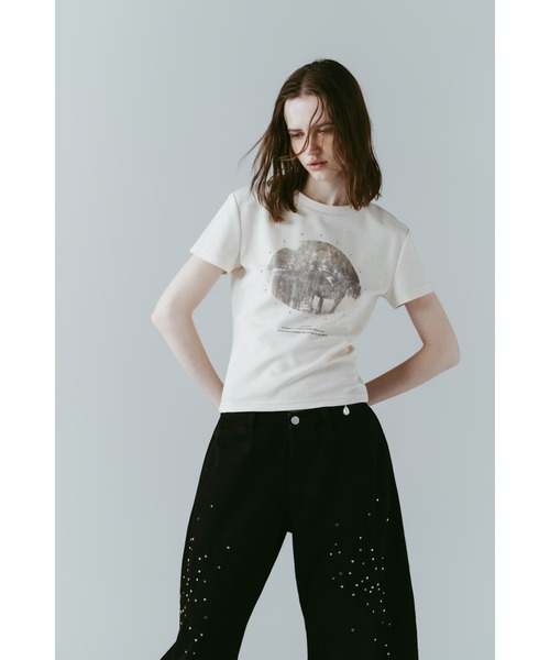 Knuth Marf(クヌースマーフ)の「studded compact tee(Tシャツ/カットソー・レディース・アイボリー/ブルー/チャコール・FREE)」の4枚目の写真