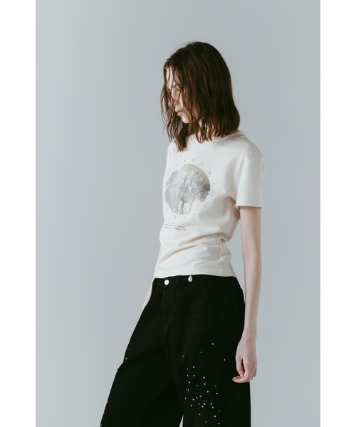 Knuth Marf(クヌースマーフ)の「studded compact tee(Tシャツ/カットソー・レディース・アイボリー/ブルー/チャコール・FREE)」の5枚目の写真