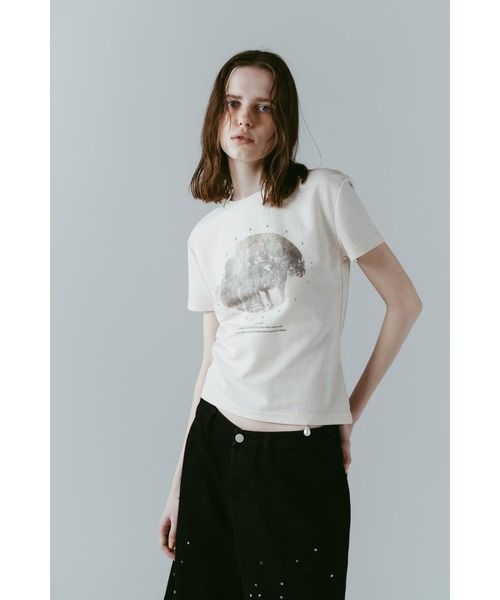 Knuth Marf(クヌースマーフ)の「studded compact tee(Tシャツ/カットソー・レディース・アイボリー/ブルー/チャコール・FREE)」の7枚目の写真