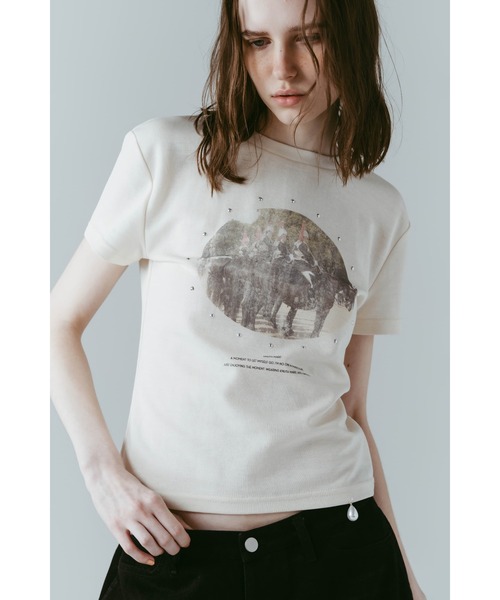 Knuth Marf(クヌースマーフ)の「studded compact tee(Tシャツ/カットソー・レディース・アイボリー/ブルー/チャコール・FREE)」の8枚目の写真