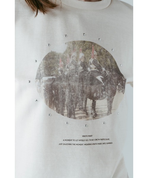 Knuth Marf(クヌースマーフ)の「studded compact tee(Tシャツ/カットソー・レディース・アイボリー/ブルー/チャコール・FREE)」の9枚目の写真