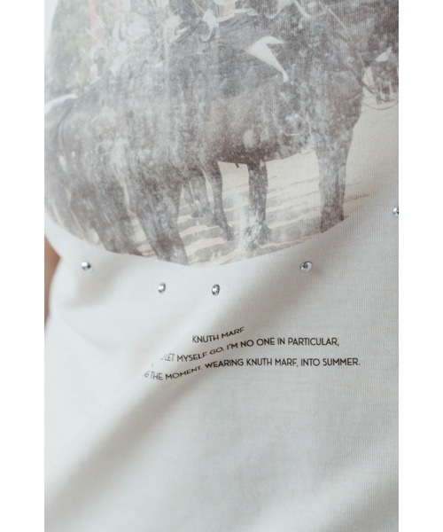 Knuth Marf(クヌースマーフ)の「studded compact tee(Tシャツ/カットソー・レディース・アイボリー/ブルー/チャコール・FREE)」の10枚目の写真