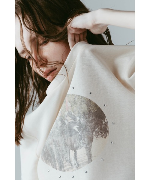 Knuth Marf(クヌースマーフ)の「studded compact tee(Tシャツ/カットソー・レディース・アイボリー/ブルー/チャコール・FREE)」の12枚目の写真