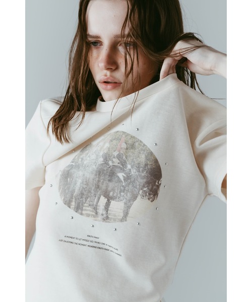 Knuth Marf(クヌースマーフ)の「studded compact tee(Tシャツ/カットソー・レディース・アイボリー/ブルー/チャコール・FREE)」の13枚目の写真