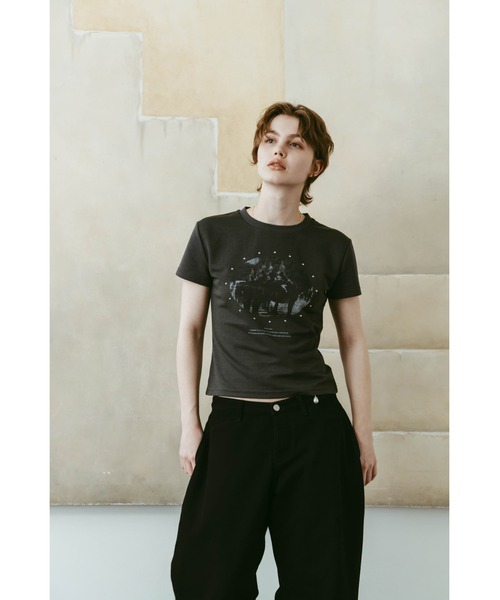 Knuth Marf(クヌースマーフ)の「studded compact tee(Tシャツ/カットソー・レディース・アイボリー/ブルー/チャコール・FREE)」の15枚目の写真