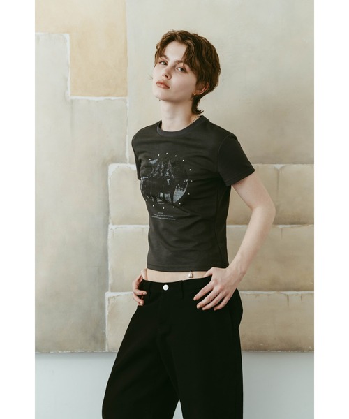 Knuth Marf(クヌースマーフ)の「studded compact tee(Tシャツ/カットソー・レディース・アイボリー/ブルー/チャコール・FREE)」の16枚目の写真