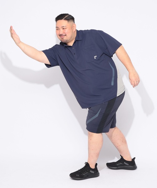 EXCELLENT FINE（エクセレント ファイン）の「ポロシャツ 半袖 メンズ 大きいサイズ 鹿の子 ポケット 切り替え シャツ EXCELLENT FINE (エクセレントファイン)（ポロシャツ・メンズ・ブラック/ネイビー・X2(4L～5L)/X3(6L～7L)/X1(3L～4L)/X4(8L～9L)）」の5枚目の写真