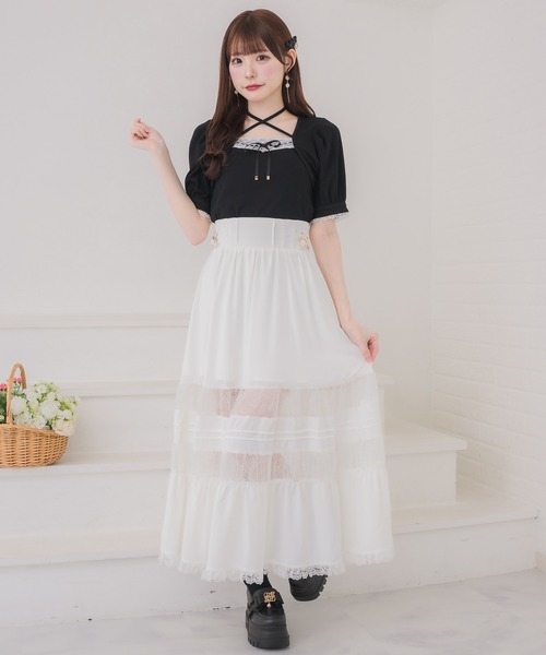 couture BY ROJITA（クチュールバイロジータ）の「レース透かしロングスカート（スカート・レディース・ブラック/ホワイト/パープル・FREE）」の13枚目の写真