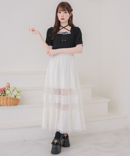 couture BY ROJITA（クチュールバイロジータ）の「レース透かしロングスカート（スカート・レディース・ブラック/ホワイト/パープル・FREE）」の11枚目の写真