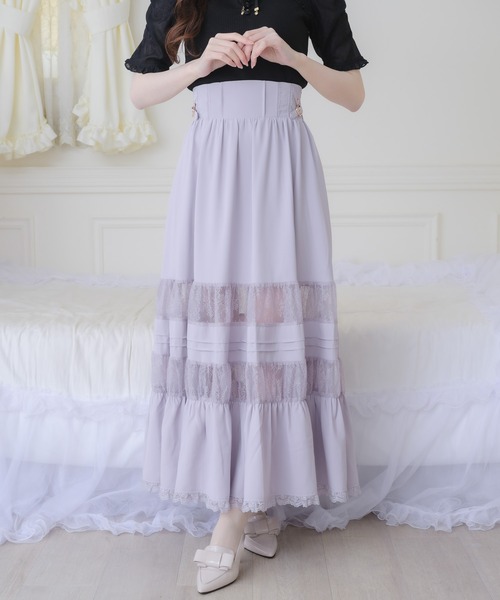 couture BY ROJITA（クチュールバイロジータ）の「レース透かしロングスカート（スカート・レディース・ブラック/ホワイト/パープル・FREE）」の19枚目の写真