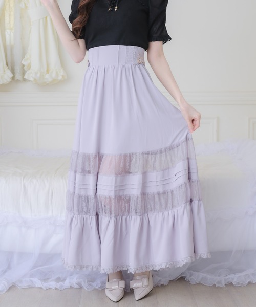 couture BY ROJITA（クチュールバイロジータ）の「レース透かしロングスカート（スカート・レディース・ブラック/ホワイト/パープル・FREE）」の16枚目の写真