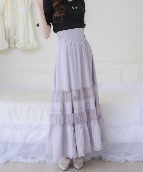 couture BY ROJITA（クチュールバイロジータ）の「レース透かしロングスカート（スカート・レディース・ブラック/ホワイト/パープル・FREE）」の17枚目の写真