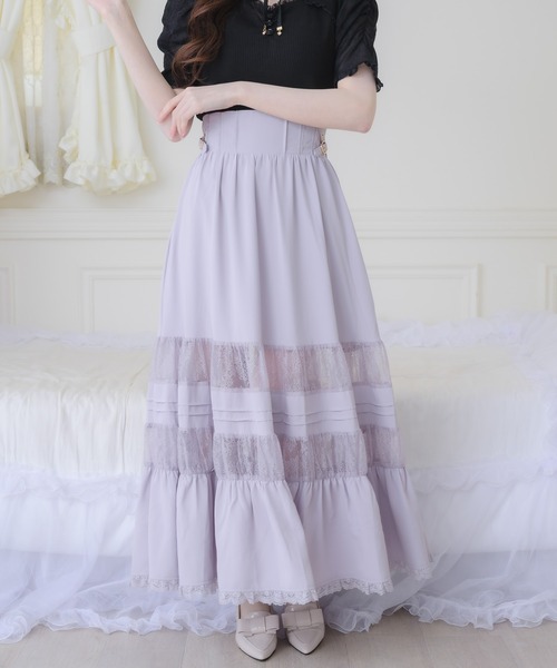couture BY ROJITA（クチュールバイロジータ）の「レース透かしロングスカート（スカート・レディース・ブラック/ホワイト/パープル・FREE）」の20枚目の写真