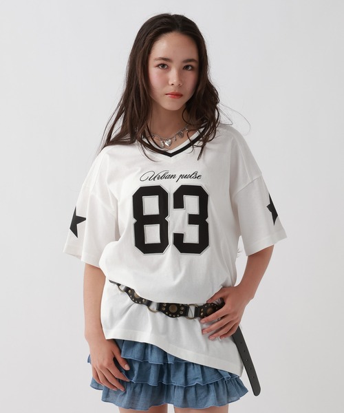 repipi armario(レピピ アルマリオ)の「フットボールミニワンピース2(ワンピース・キッズ・ブラック系その他/ブルー系その他/ホワイト・MEDIUM/LARGE)」の2枚目の写真