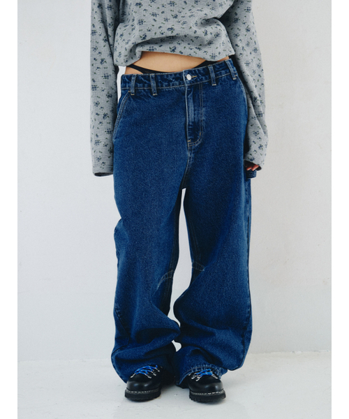 PLZPROJECT（プリーズプロジェクト）の「CINCH-BACK DENIM PANTS, MEDIUM BLUE（デニムパンツ・レディース・その他・2/1）」の4枚目の写真