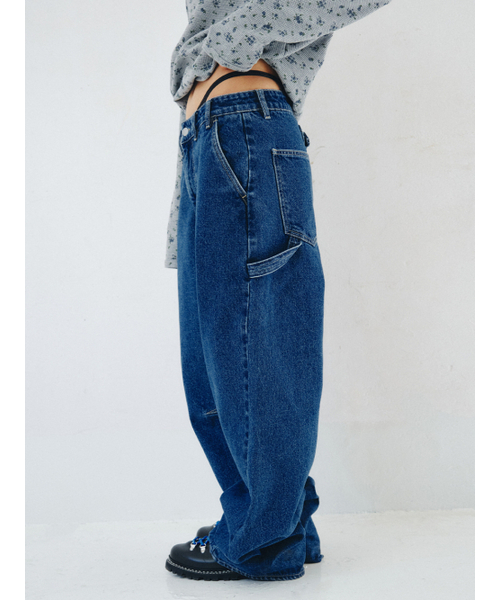 PLZPROJECT（プリーズプロジェクト）の「CINCH-BACK DENIM PANTS, MEDIUM BLUE（デニムパンツ・レディース・その他・2/1）」の5枚目の写真