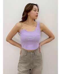 ラインストーンロゴタンクトップ 夏服