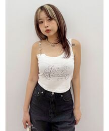 EVRIS | ラインストーンロゴタンクトップ 夏服(タンクトップ)