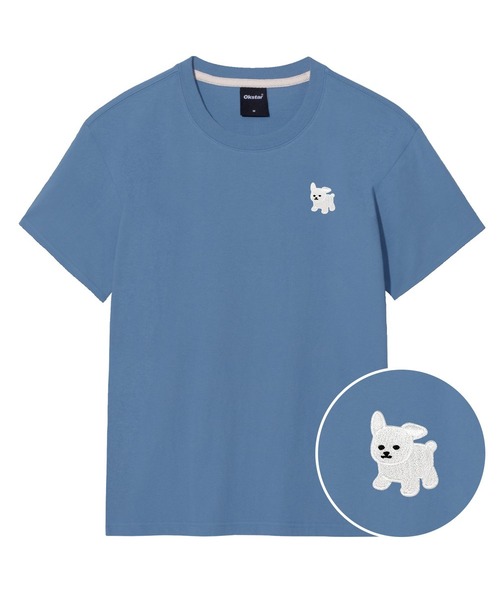 OKSTAR(オクスター)の「マルチーズ刺繍半袖(Tシャツ/カットソー・レディース・グレー/ライトグレー/ダークブルー/ダークグリーン/ライトベージュ/カーキ/クリーム/ホワイト/ダークグレー/ネイビー/ブラック・2XL/LARGE/X-LARGE/3XL/MEDIUM/SMALL/4XL)」の11枚目の写真