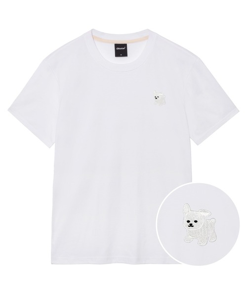 OKSTAR(オクスター)の「マルチーズ刺繍半袖(Tシャツ/カットソー・レディース・グレー/ライトグレー/ダークブルー/ダークグリーン/ライトベージュ/カーキ/クリーム/ホワイト/ダークグレー/ネイビー/ブラック・2XL/LARGE/X-LARGE/3XL/MEDIUM/SMALL/4XL)」の1枚目の写真