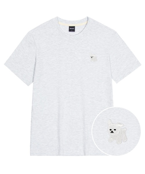 OKSTAR(オクスター)の「マルチーズ刺繍半袖(Tシャツ/カットソー・レディース・グレー/ライトグレー/ダークブルー/ダークグリーン/ライトベージュ/カーキ/クリーム/ホワイト/ダークグレー/ネイビー/ブラック・2XL/LARGE/X-LARGE/3XL/MEDIUM/SMALL/4XL)」の3枚目の写真