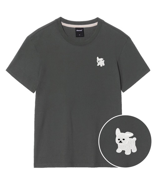 OKSTAR(オクスター)の「マルチーズ刺繍半袖(Tシャツ/カットソー・レディース・グレー/ライトグレー/ダークブルー/ダークグリーン/ライトベージュ/カーキ/クリーム/ホワイト/ダークグレー/ネイビー/ブラック・2XL/LARGE/X-LARGE/3XL/MEDIUM/SMALL/4XL)」の5枚目の写真