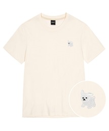 OKSTAR（オクスター）の「マルチーズ刺繍半袖（Tシャツ/カットソー）」
