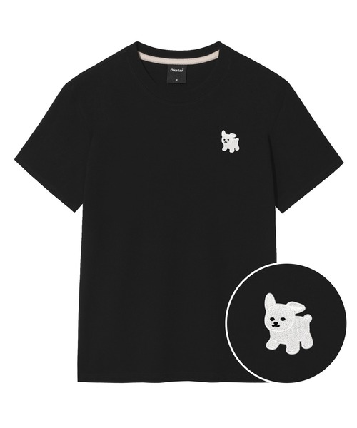 OKSTAR(オクスター)の「マルチーズ刺繍半袖(Tシャツ/カットソー・レディース・グレー/ライトグレー/ダークブルー/ダークグリーン/ライトベージュ/カーキ/クリーム/ホワイト/ダークグレー/ネイビー/ブラック・2XL/LARGE/X-LARGE/3XL/MEDIUM/SMALL/4XL)」の2枚目の写真