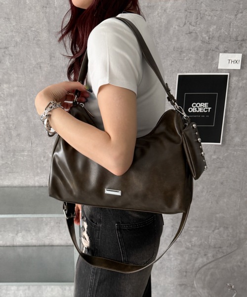 WEGO(ウィゴー)の「WEGO/【26年春夏新作】ポーチ付キハーフムーンショルダー(ショルダーバッグ・レディース・ブラック/ブラウン・FREE)」の9枚目の写真