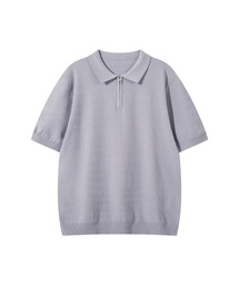 クールビスコースハーフジップカラーニット (3 COLOR)