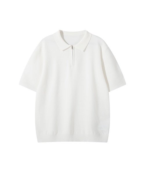 BUTTON SEOUL(ボタンソウル)の「クールビスコースハーフジップカラーニット (3 COLOR)(Tシャツ/カットソー・メンズ・ブラック/グレー/ホワイト・SMALL/X-LARGE/LARGE/MEDIUM)」の1枚目の写真
