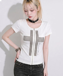 『.KOM/ドットケーオーエム』クロススタッズZIP TEE【GC】