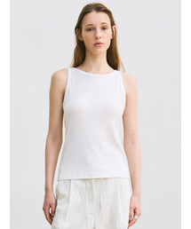 le（ル）の「boat neck sleeveless top (white)（Tシャツ/カットソー）」