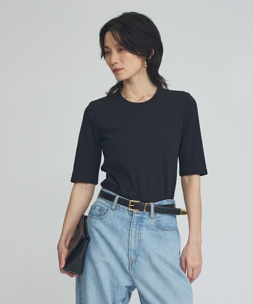 qualite(カリテ)の「【コットン100%】サイロプレミアムフライスTシャツ(Tシャツ/カットソー・レディース・オフホワイト/ブラウン/ブラック/オレンジ系その他・フリー)」の14枚目の写真