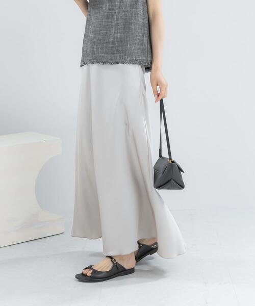 URBAN RESEARCH ROSSO WOMEN(アーバンリサーチ ロッソ)の「接触冷感 吸水速乾 サテンスカート(スカート・レディース・ブラック/ベージュ系その他・36/38)」の11枚目の写真