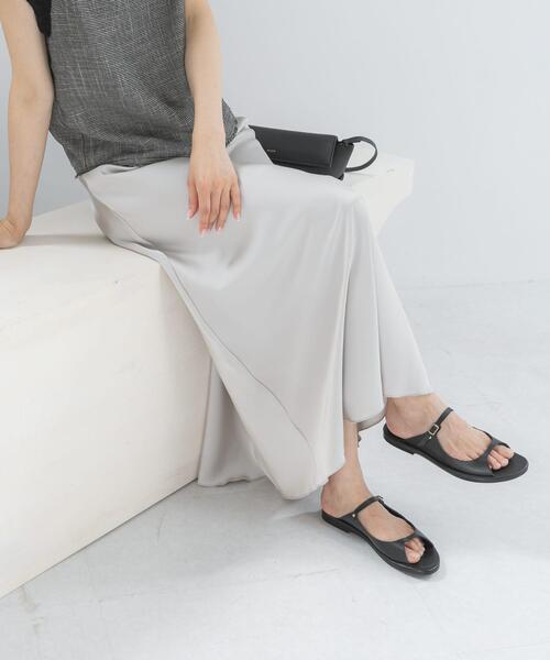 URBAN RESEARCH ROSSO WOMEN(アーバンリサーチ ロッソ)の「接触冷感 吸水速乾 サテンスカート(スカート・レディース・ブラック/ベージュ系その他・36/38)」の12枚目の写真