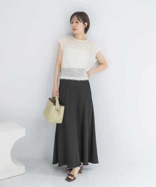 URBAN RESEARCH ROSSO WOMEN(アーバンリサーチ ロッソ)の「接触冷感 吸水速乾 サテンスカート(スカート・レディース・ブラック/ベージュ系その他・36/38)」の17枚目の写真