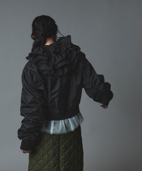 W:Huku（フーク）の「【W:Huku / ナイロンオックス】キルティング MA-1 / Nylon Oxford Quilted MA-1（MA-1・レディース・ブラック/カーキ/ライトベージュ・FREE）」の7枚目の写真